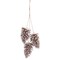 Contemporary Home Living Set of 6 Tortilla Brown and White Home Decoration Pine Cone Drop Ornament, 18&#x22;
